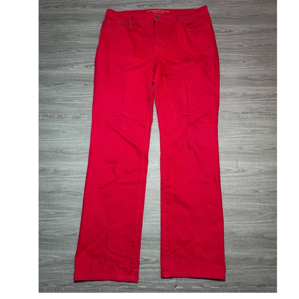 Lauren Ralph Lauren Red Classic Straight Leg Premium Jeans Pants Womens 14